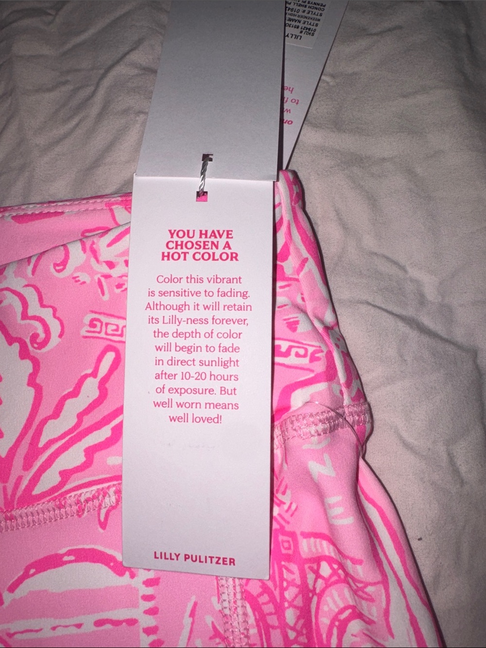 Lilly Pulitzer Neon Pink Tropical Print Luxletic Bicycle Shorts - Picture 5 of 8